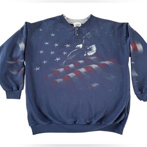 Vintage USA Eagle Flag Sweatshirt XXL Made in USA Patriotic Constitution